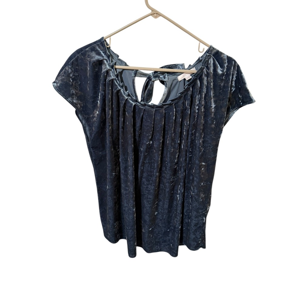 Lauren Conrad Size XXL Crushed Velvet Green Top Blouse